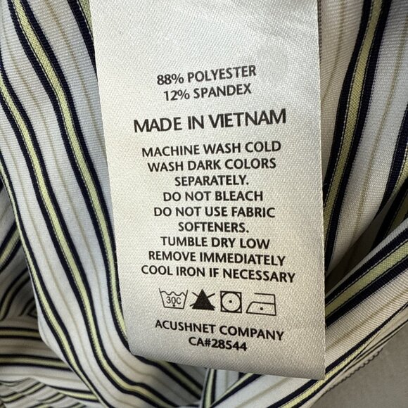 Footjoy Polo Shirt Mens Size L Striped Stretchy Polyester Golf FJ Tennis Beach - Picture 7 of 11